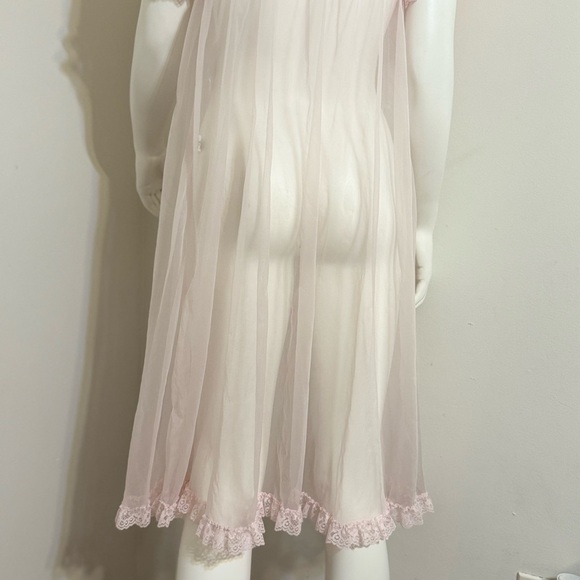 Vintage Tosca Lingerie Sheer Pink Lace Peignoir – Size Small - Picture 12 of 16